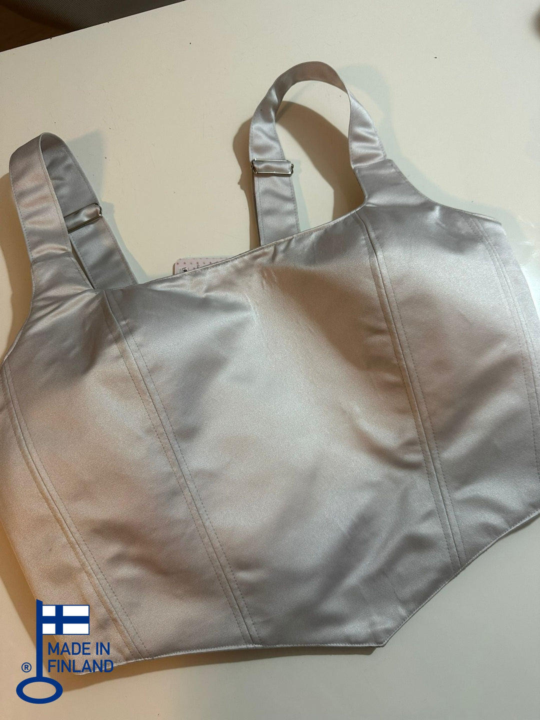Brushed Silver - Reversible Corset Top - Sample Sale - XL-XXL — made in Finland — view 3