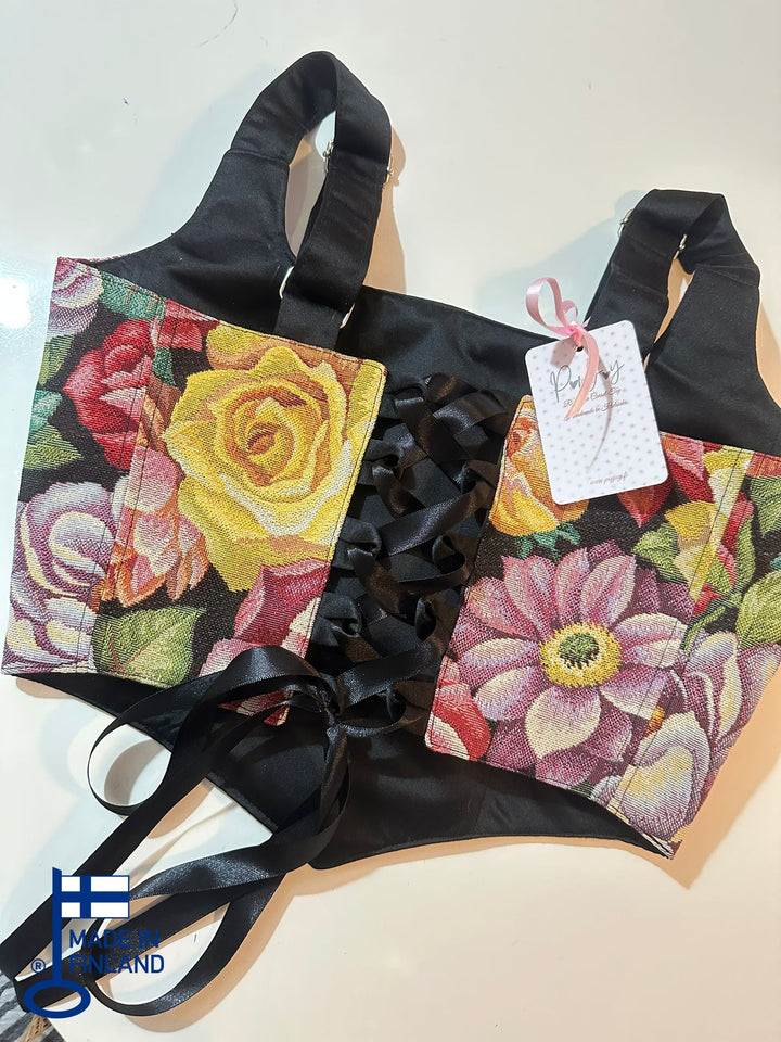 Black Carnation - Reversible Corset Top (Made-to-Order) — made in Finland — view 1