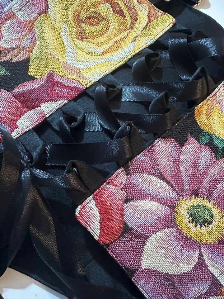 Black Carnation - Reversible Corset Top — reversible corset top handmade in Helsinki by PopJoy