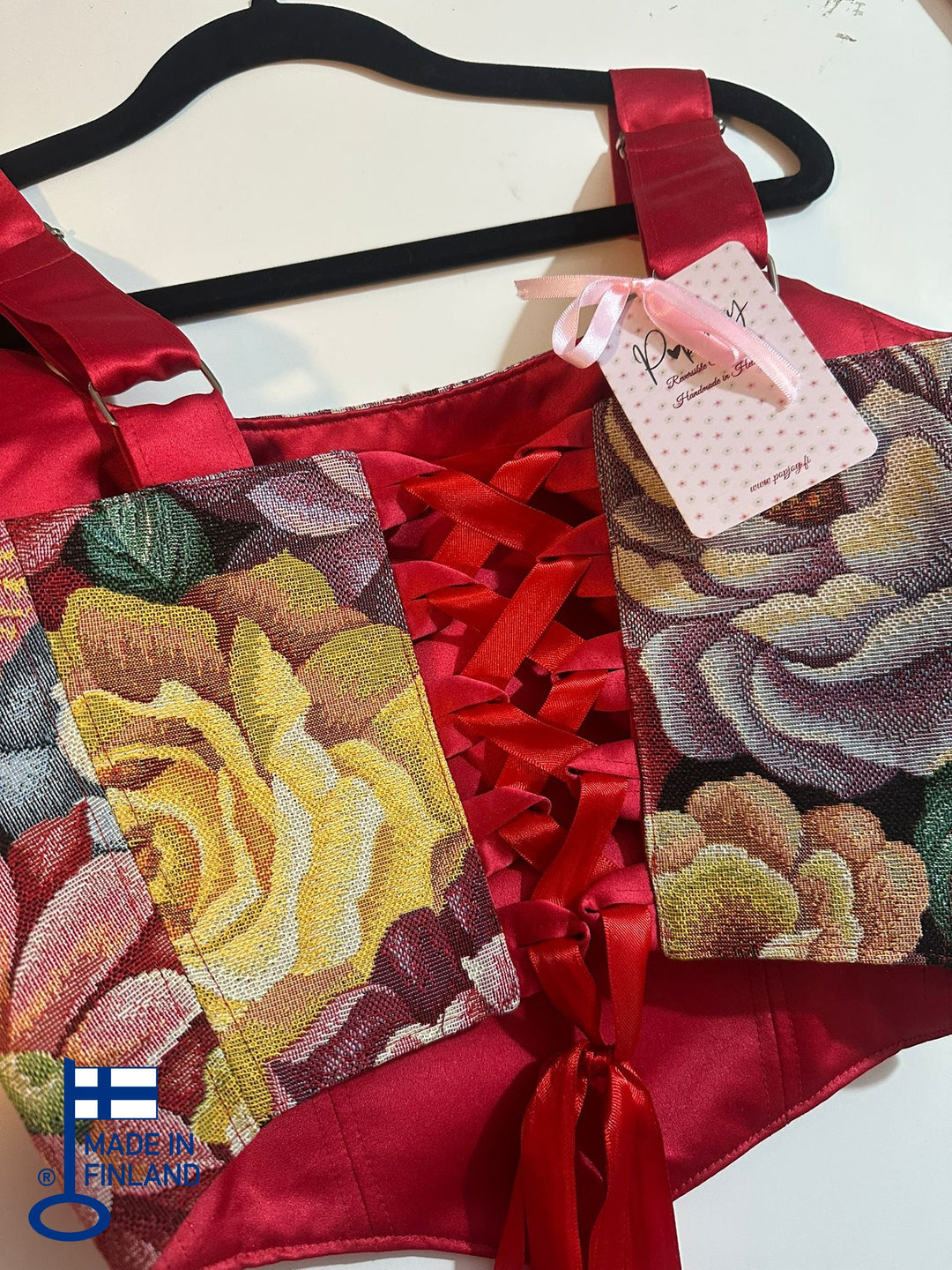 Black Carnation - Reversible Corset Top (Made-to-Order) — made in Finland — view 5