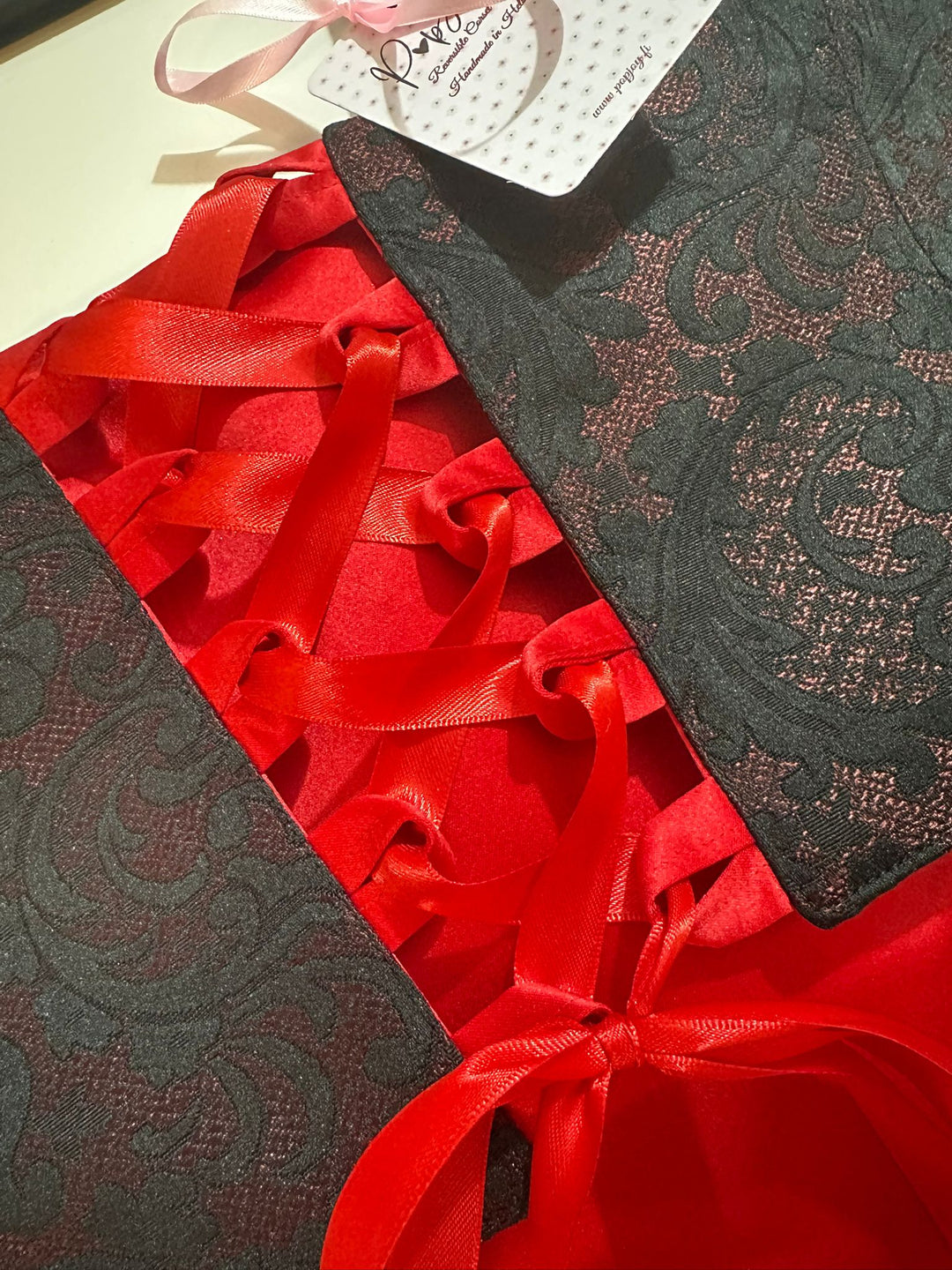 Crimson - Reversible Corset Top — reversible corset top handmade in Helsinki by PopJoy