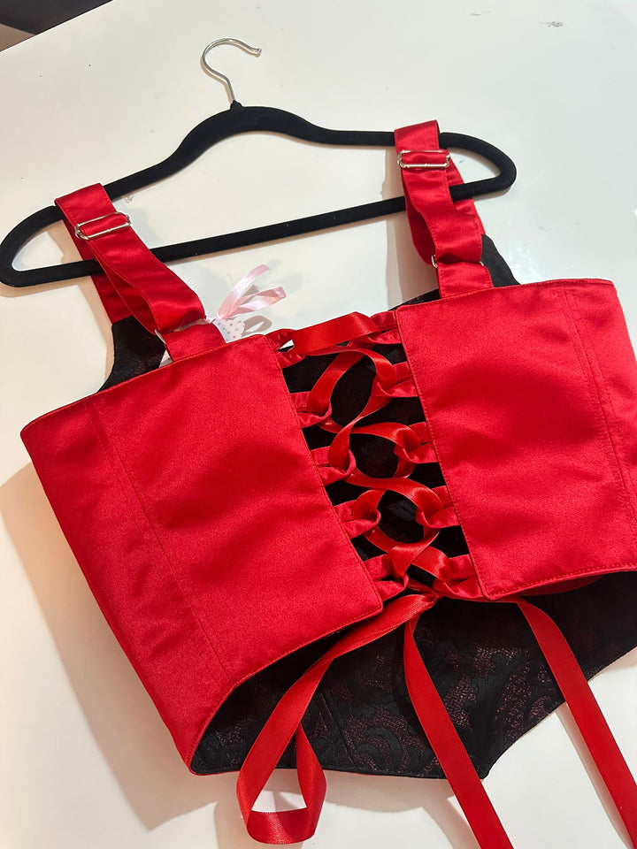 Crimson - Reversible Corset Top — reversible corset top handmade in Helsinki by PopJoy