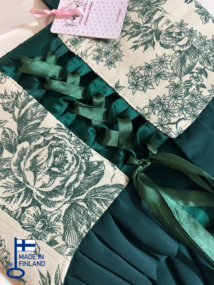 Ruffled Emerald Green - Reversible Corset Top (Made to Order) — made in Finland — view 2