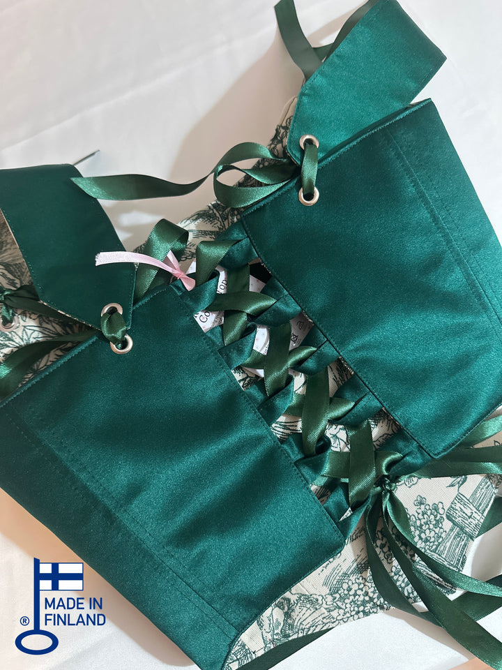 Emerald Jolie - Removable Straps - Reversible Corset Top (Ready for Shipping) — made in Finland — view 6