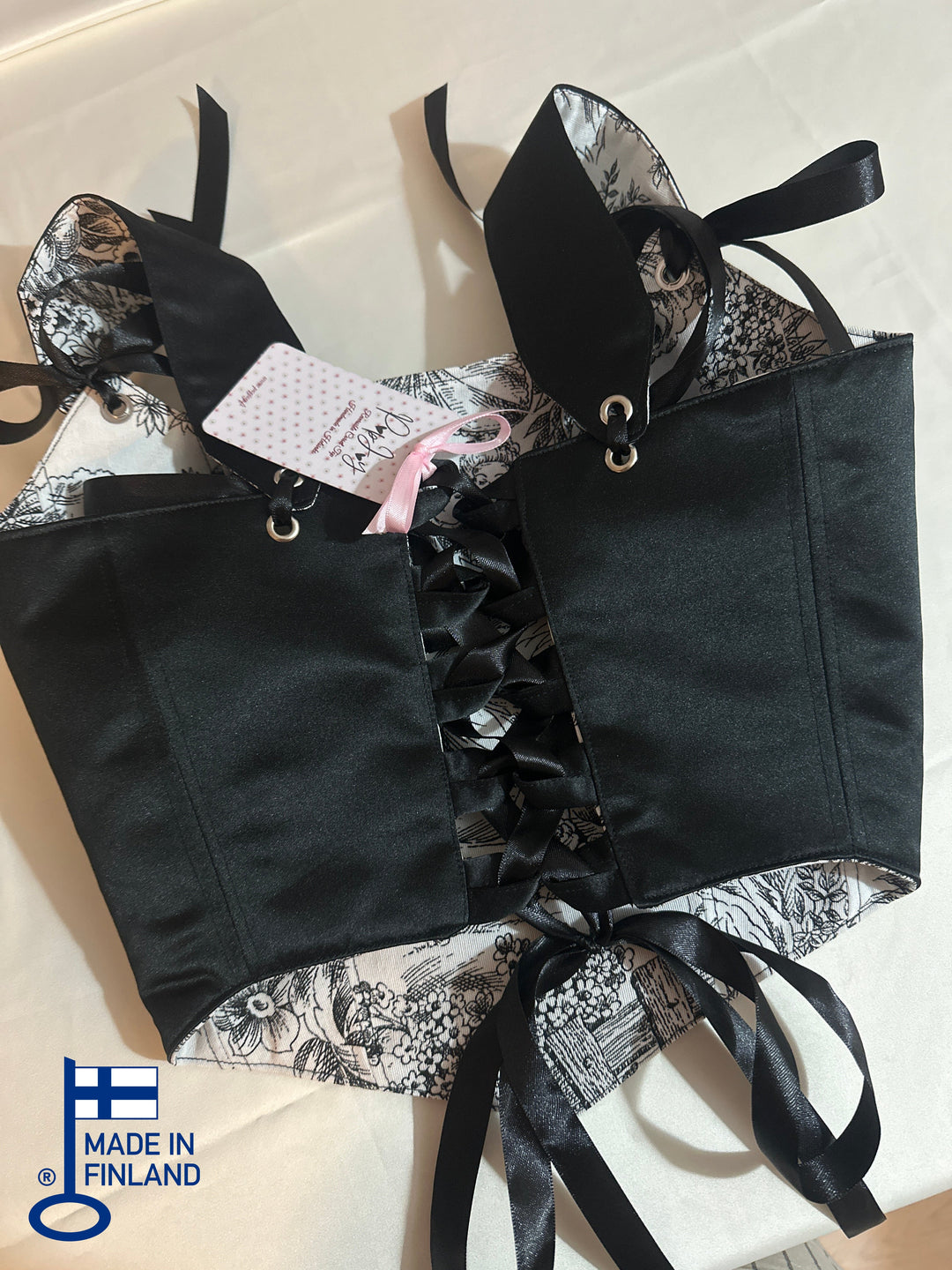 Black Jolie - Removable Straps - Reversible corset Top (Made to Order) — made in Finland — view 6