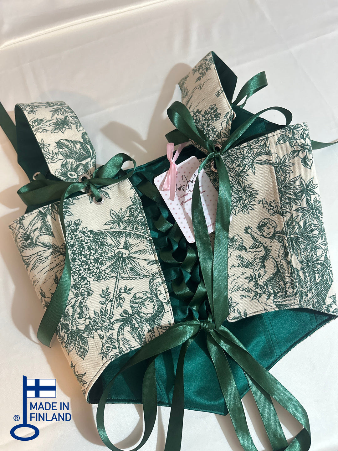 Emerald Jolie - Removable Straps - Reversible Corset Top (Ready for Shipping) — made in Finland — view 1