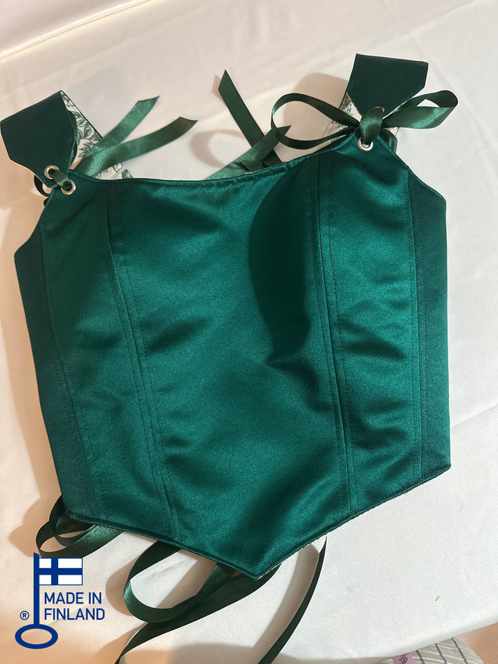Emerald Jolie - Removable Straps - Reversible Corset Top (Ready for Shipping) — made in Finland — view 4