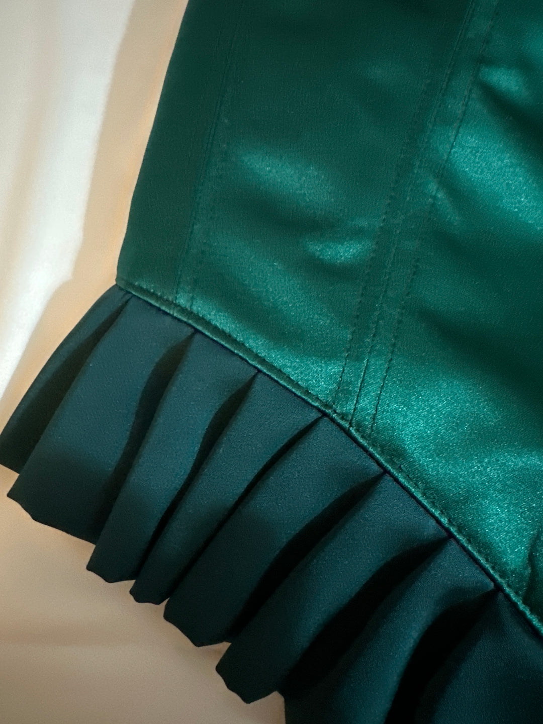 Ruffled Emerald Green - Reversible Corset Top (Made to Order) — made in Finland