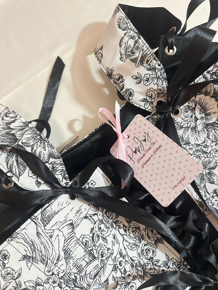 Black Jolie - Removable Straps - Reversible corset Top (Made to Order) — made in Finland