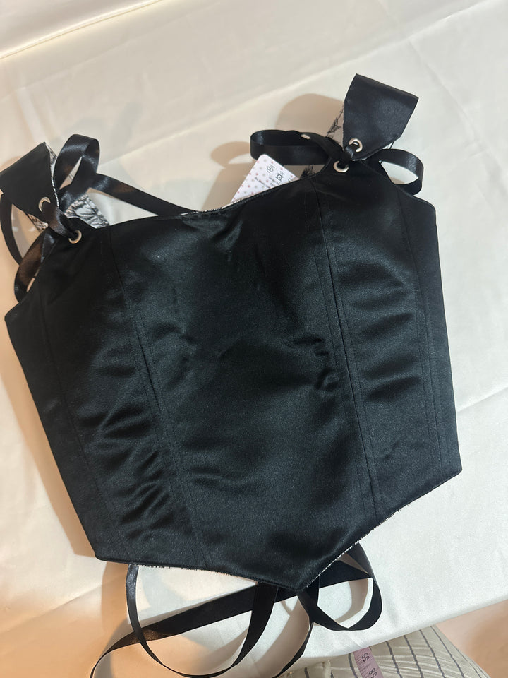Black Jolie - Removable Straps - Reversible corset Top (Made to Order) — made in Finland