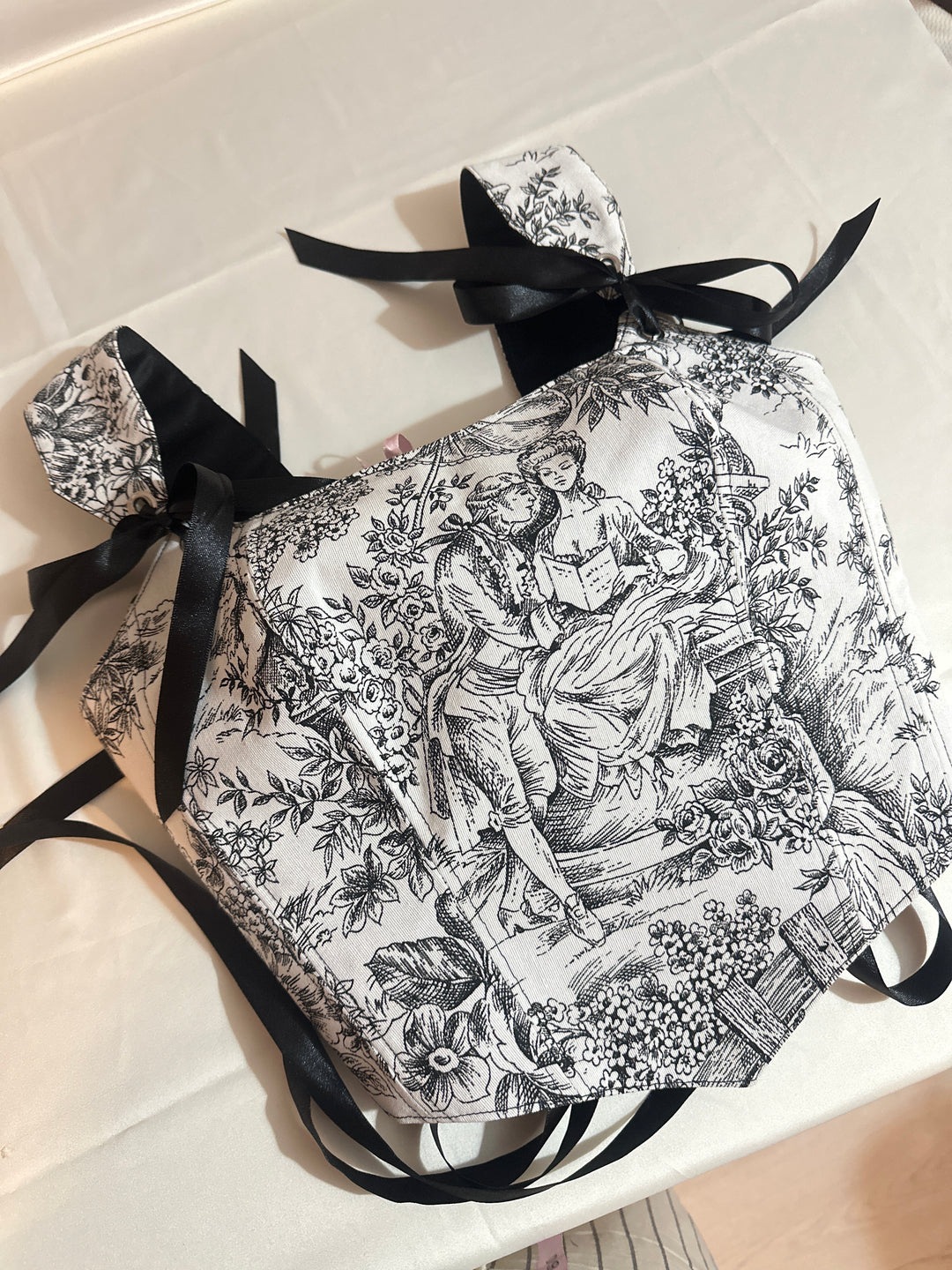 Black Jolie - Removable Straps - Reversible corset Top (Made to Order) — made in Finland