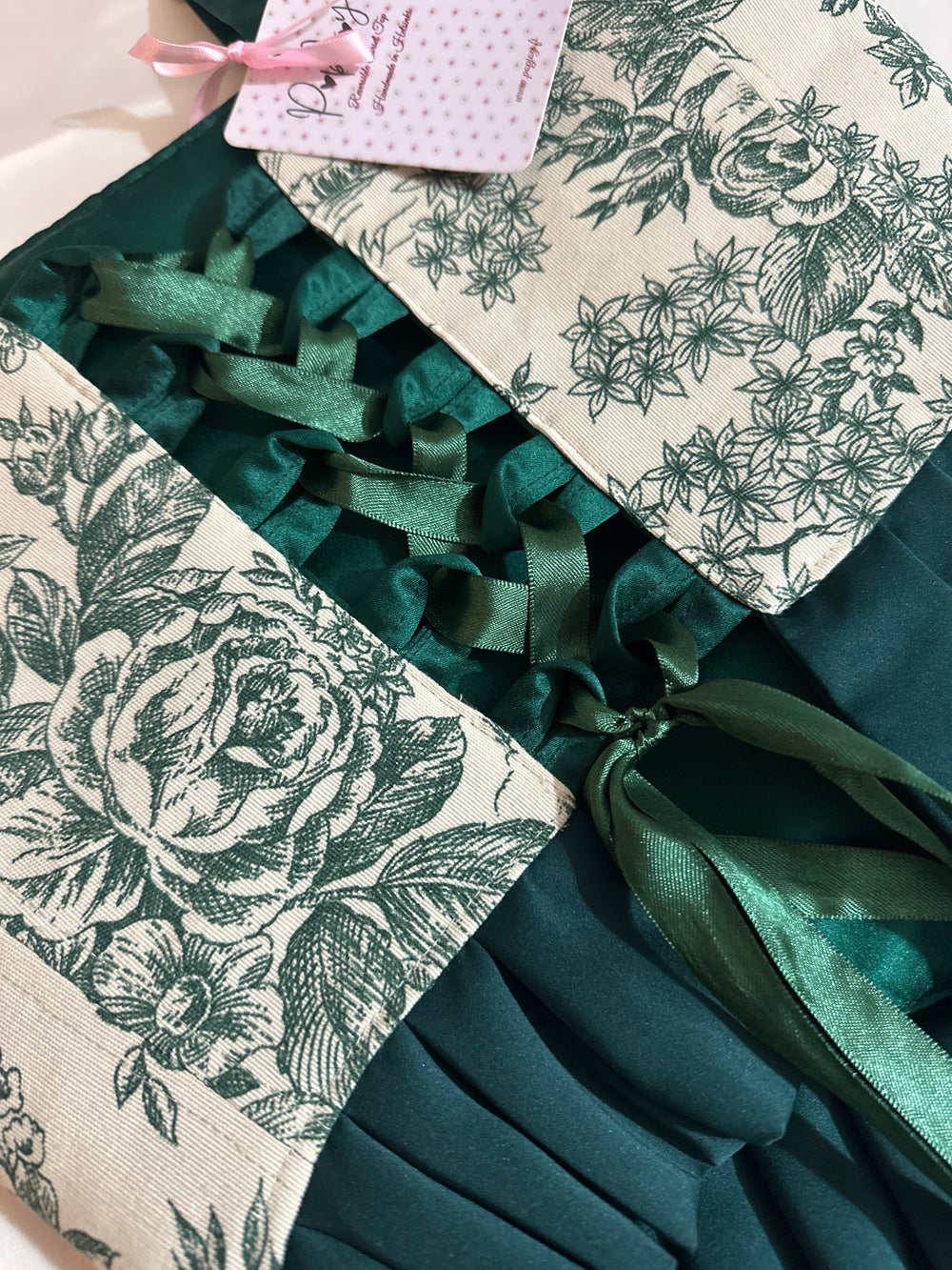 Ruffled Emerald Green - Reversible Corset Top (Made to Order) — made in Finland