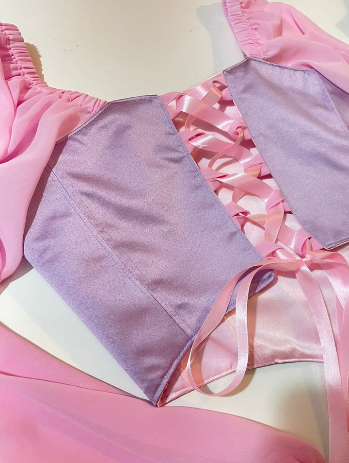Lilacs - Reversible Corset Top — reversible corset top handmade in Helsinki by PopJoy