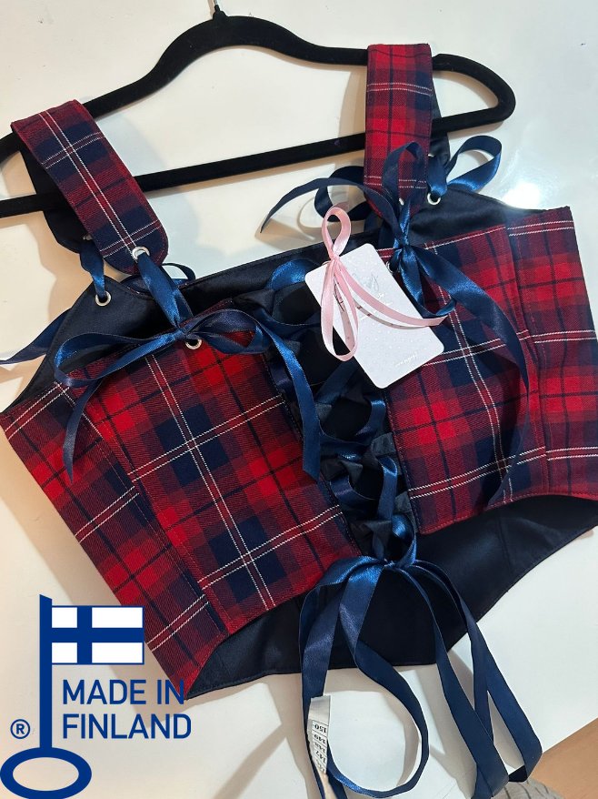 Plaid - Reversible Corset Top — reversible corset top handmade in Helsinki by PopJoy