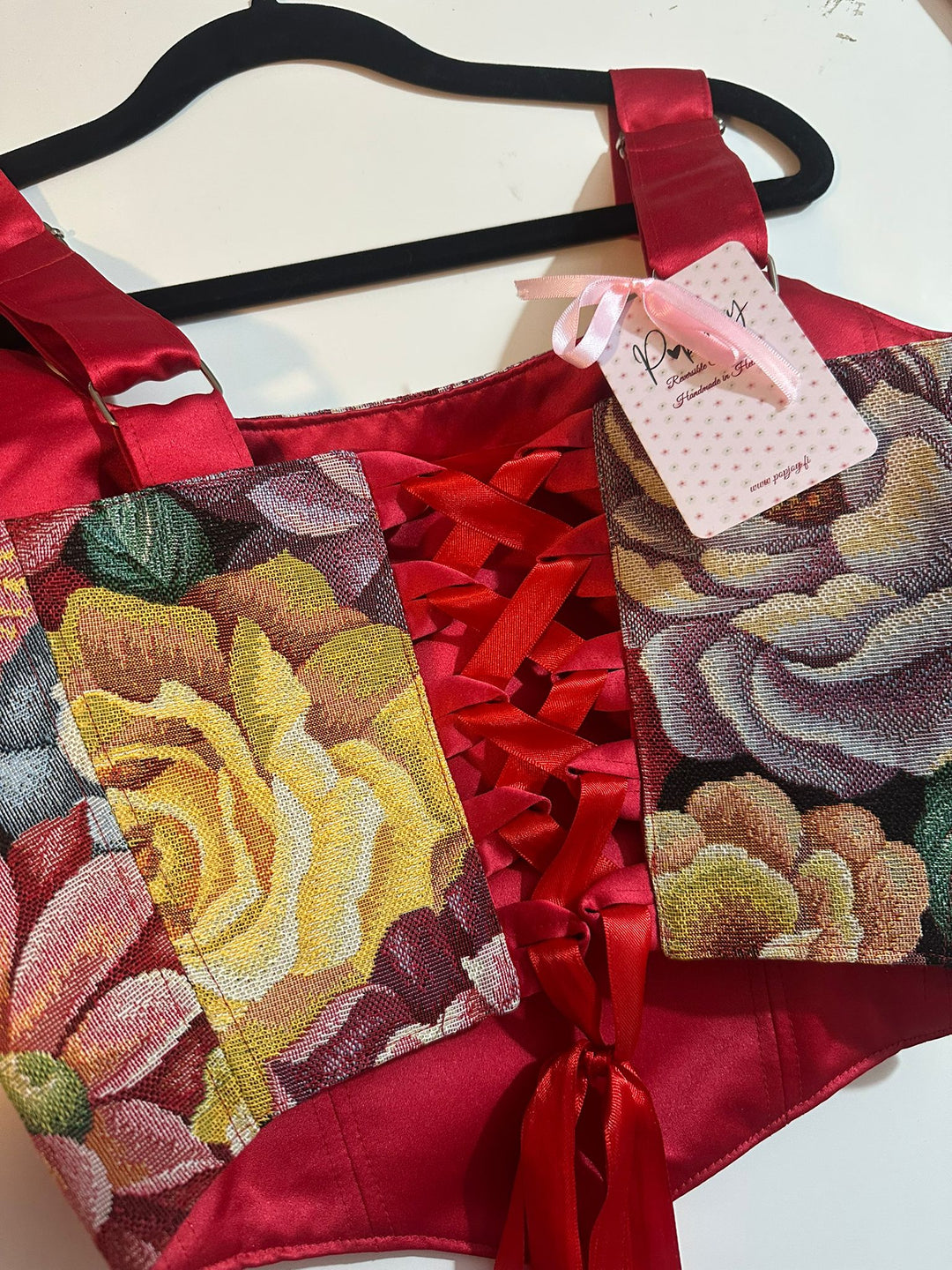 Red Carnation - Reversible Corset Top — reversible corset top handmade in Helsinki by PopJoy
