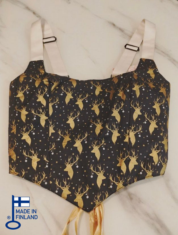 Reindeer Pattern - Reversible Corset Top - Sample Sale — made in Finland — view 1