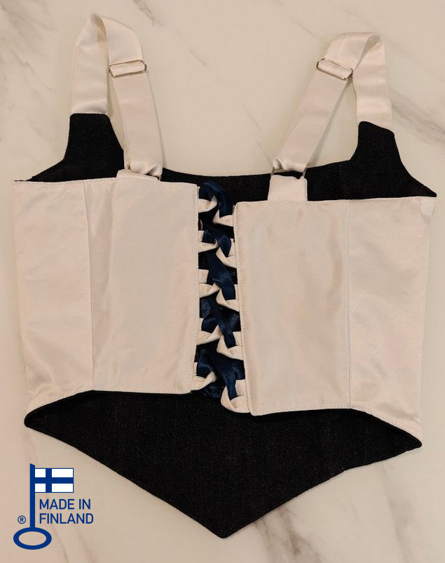 White &amp; Gray - Reversible Corset Top - Sample Sale — made in Finland — view 2