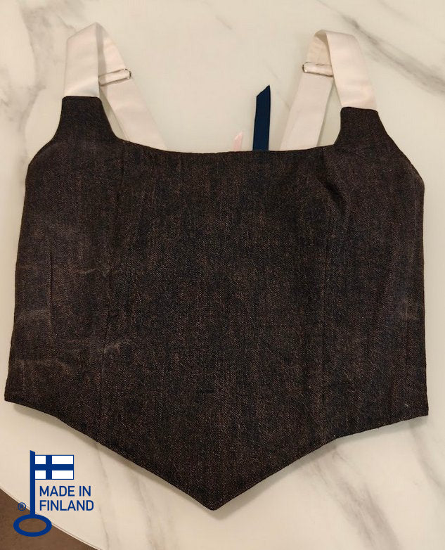 White &amp; Gray - Reversible Corset Top - Sample Sale — made in Finland — view 3
