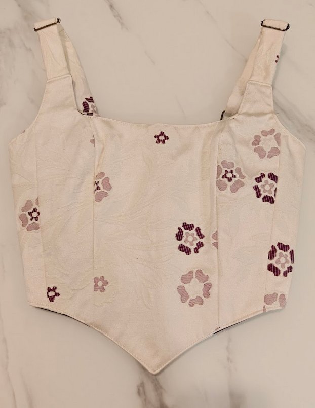 White & Red Reversible Corset Top- XS-S — reversible corset top handmade in Helsinki by PopJoy