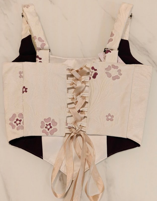 White & Red Reversible Corset Top- XS-S — reversible corset top handmade in Helsinki by PopJoy