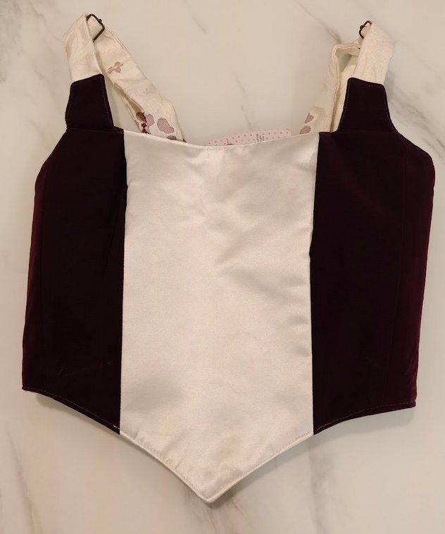 White &amp; Red Reversible Corset Top- XS-S — reversible corset top handmade in Helsinki by PopJoy