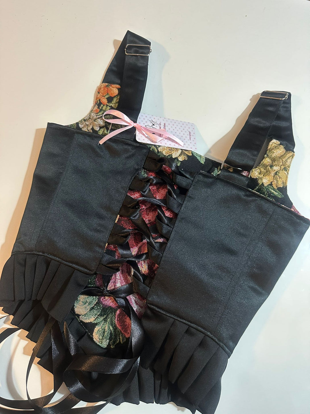 Ruffled Malefic - Reversible Corset Top — reversible corset top handmade in Helsinki by PopJoy
