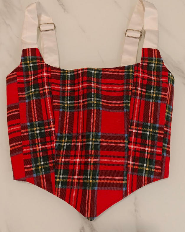 Red & White (Xmas) - Reversible Corset Top - Sample Sale - S-M
