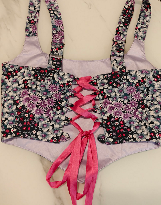 Flower & Pink - Reversible Corset Top - Sample Sale - M-L
