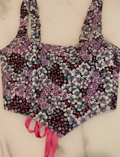 Flower & Pink - Reversible Corset Top - Sample Sale - M-L