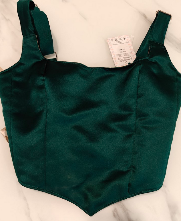 Flowers & Green - Reversible Corset Top - Sample Sale - XS-S