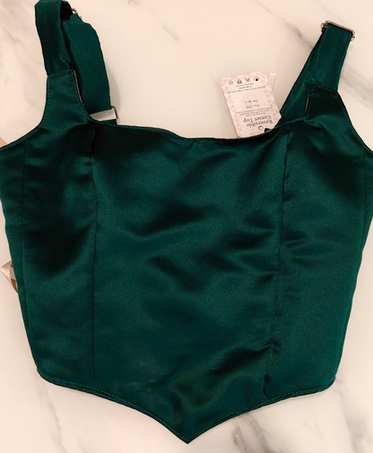 Flowers & Green - Reversible Corset Top - Sample Sale - XS-S