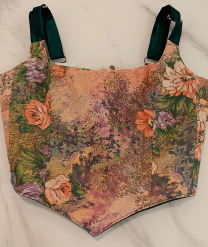 Flowers & Green - Reversible Corset Top - Sample Sale - XS-S