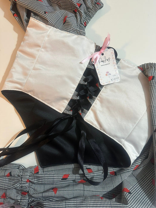 Black & White - Reversible Corset Top / Long Sleeves - Sample Sale - M-L