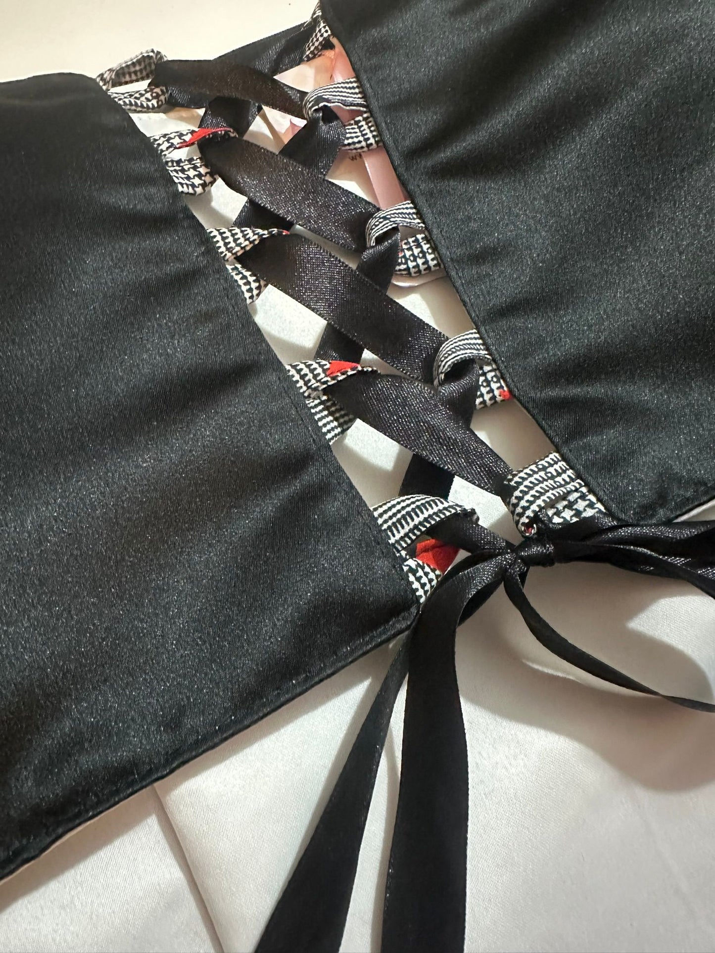Black & White - Reversible Corset Top / Long Sleeves - Sample Sale - M-L