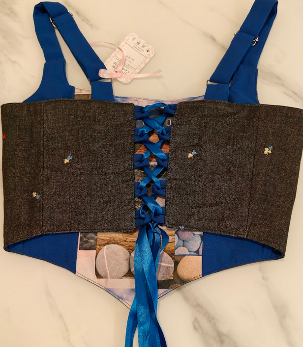 Blue & Gray House - Reversible Corset Top - Sample Sale - L-XL