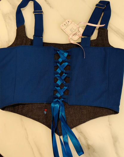 Blue & Gray House - Reversible Corset Top - Sample Sale - L-XL