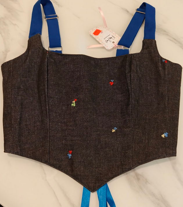 Blue & Gray House - Reversible Corset Top - Sample Sale - L-XL