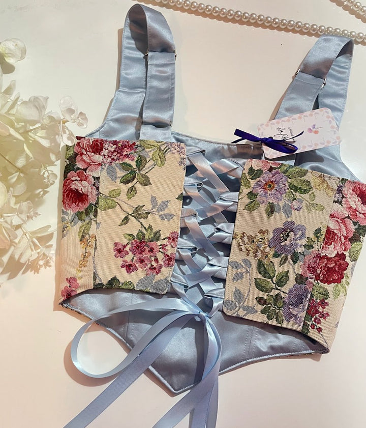Sky - Reversible Corset Top — reversible corset top handmade in Helsinki by PopJoy