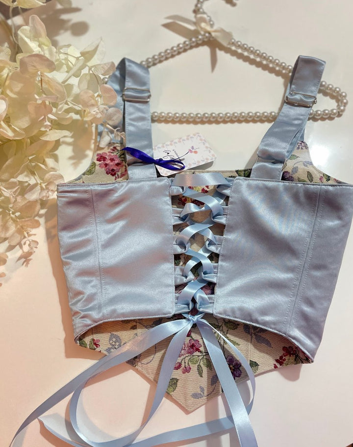 Sky - Reversible Corset Top — reversible corset top handmade in Helsinki by PopJoy