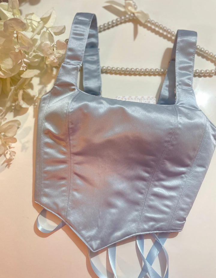 Sky - Reversible Corset Top — reversible corset top handmade in Helsinki by PopJoy