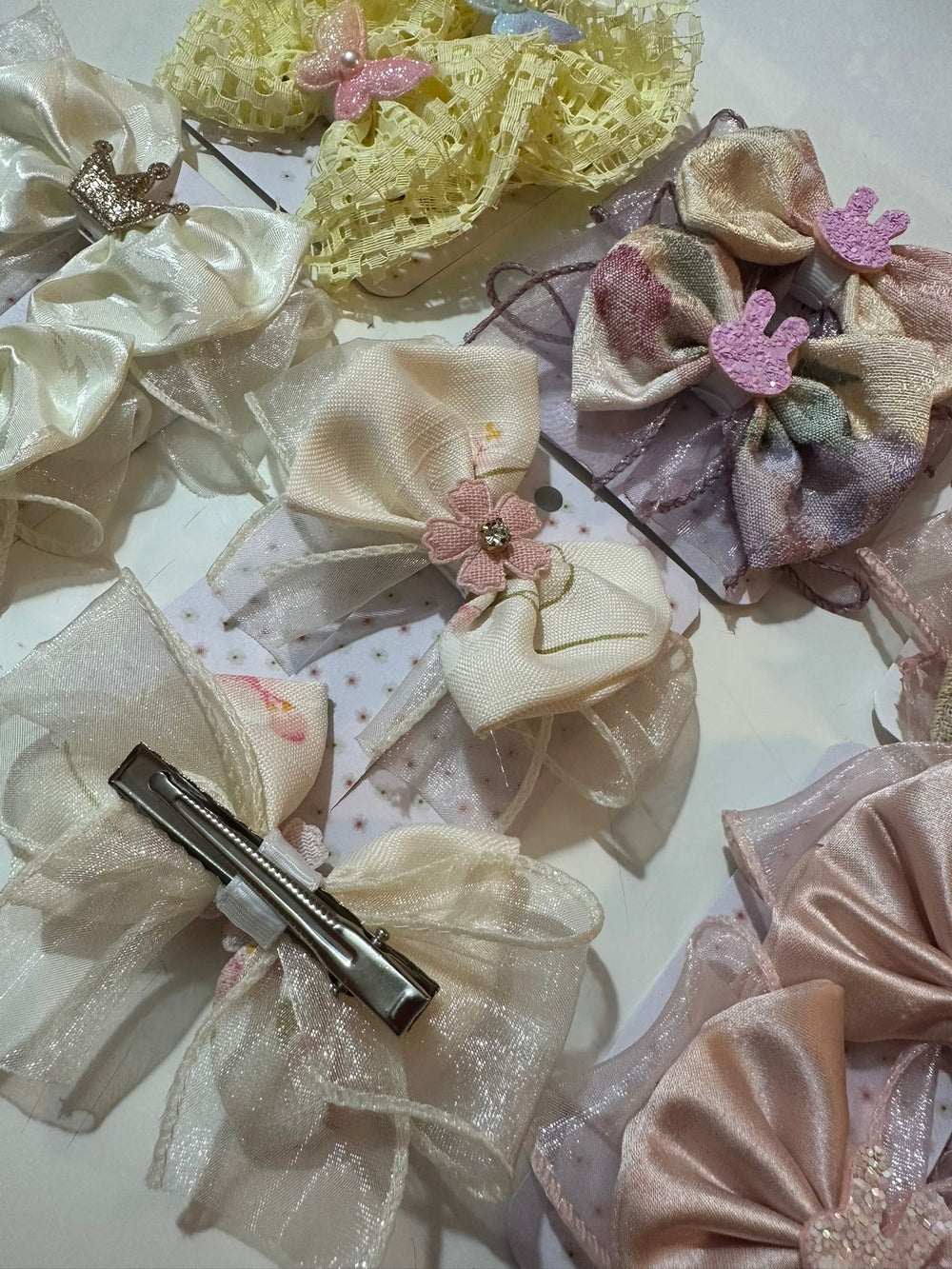 Spring Set - Pair Bow Clip — handmade hair accessory by PopJoy, Helsinki