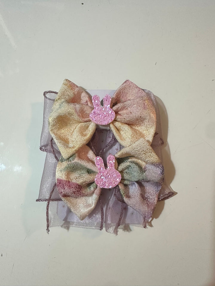 Spring Set - Pair Bow Clip — handmade hair accessory by PopJoy, Helsinki