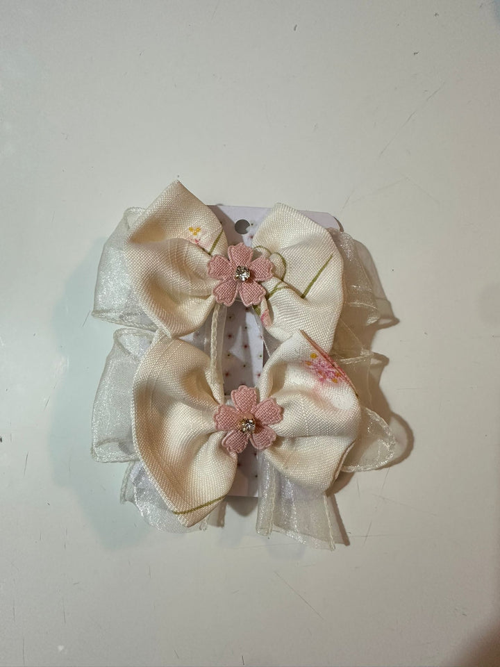 Spring Set - Pair Bow Clip — handmade hair accessory by PopJoy, Helsinki