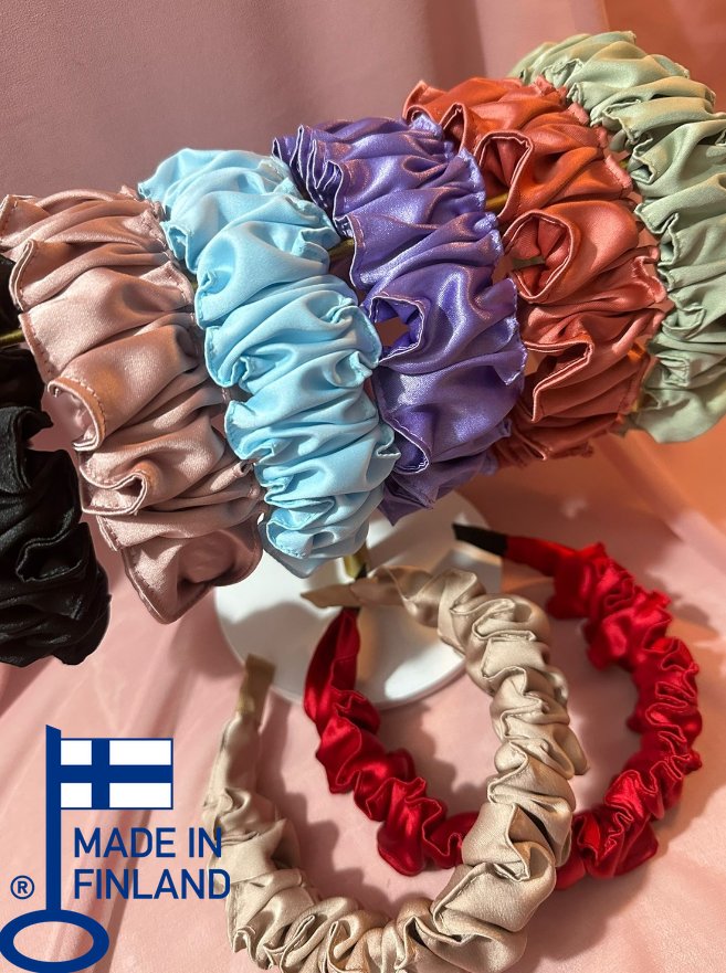 Stella - Thick Ruffled Scrunchy Headband — handmade hair accessory by PopJoy, Helsinki